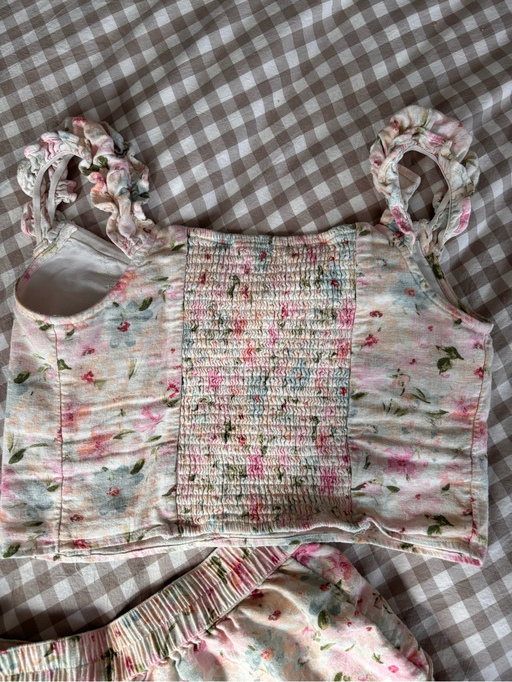 Abercrombie floral linen matching two piece set (M tank and S bottoms) - Picture 5 of 6